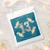 Bloem 13e verjaardag Blauwgroen Foto Collage Yello Bedankzakje (Geknipt)