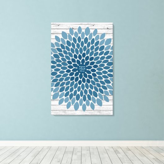 Bloem- 150 Handtekening Canvas Gastboek (Insitu (Houten vloer))