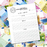 Bloem 369 Manifestatiemethode, Aantrekkingswet Notitieblok<br><div class="desc">Dit minimalistische "Law of Attraction"-notitieblok bevat een bloemetje met de 369-methode.</div>