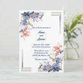 Bloem 3 lijst: Gepersonaliseerde huwelijksuitnodig Kaart (Staand voorkant)