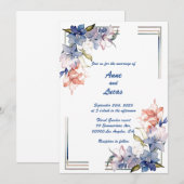 Bloem 3 lijst: Gepersonaliseerde huwelijksuitnodig Kaart (Voorkant / Achterkant)