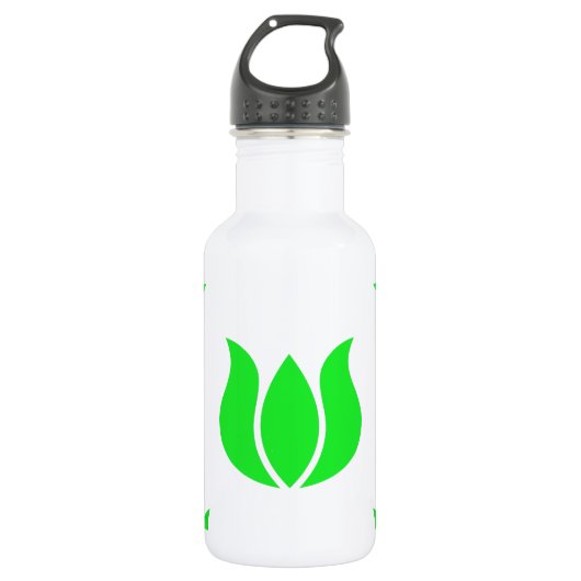 Bloem 5 Groen Patroon Waterfles (Voorkant)