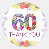 Bloem 60ste verjaardag dank u stickers 60 jaar (Voorkant)
