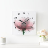 Bloem 6 Roze Lotus Vierkante Klok (Huis)