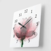 Bloem 6 Roze Lotus Vierkante Klok (Hoek)