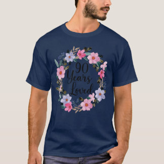 Bloem 90 Jaar Oud 90ste Verjaardag Mannen Vrouwen  T-shirt