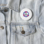 Bloem 96 jaar oude 96ste verjaardag vrouwen grappi ronde button 5,7 cm (In situ)