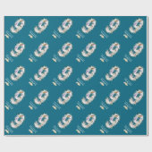 Bloem 9e verjaardag Blauwgroen Foto Collage Blauw  Cadeaupapier (Vlak)