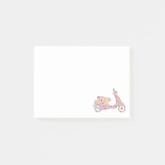 Bloem Aangedreven Motor-scooter Motorfiets Post-it® Notes (Voorkant)