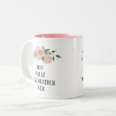  bloem Aangepast Beste Grootmoeder Tweekleurige Koffiemok (Voorkant links)