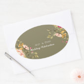 Bloem Aangepaste grootte & Naam Sticker (Envelop)