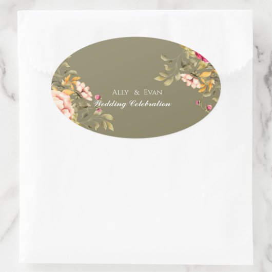 Bloem Aangepaste grootte & Naam Sticker (Tas)