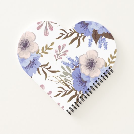 Bloem aangepaste hartvormige spiraal notitieboek (Achterkant)