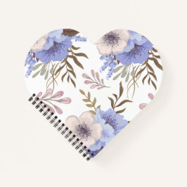 Bloem aangepaste hartvormige spiraal notitieboek