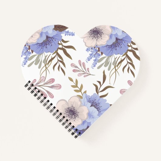 Bloem aangepaste hartvormige spiraal notitieboek (Voorkant)