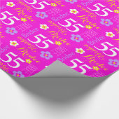 Bloem aangepaste naam Bridee 55 verjaardag wrap Cadeaupapier (Hoek)