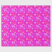 Bloem aangepaste naam Bridee 55 verjaardag wrap Cadeaupapier (Vlak)