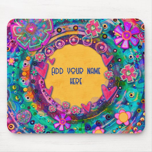  Bloem Aangepaste Naam Inspirivity Mousepad Muismat (Voorkant)