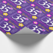 Bloem aangepaste naam Yasmina 35e verjaardag Cadeaupapier (Hoek)