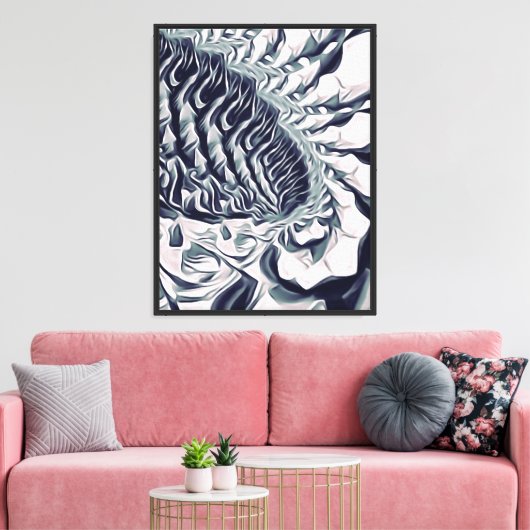 bloem abstract canvas afdruk (Insitu (Woonkamer))
