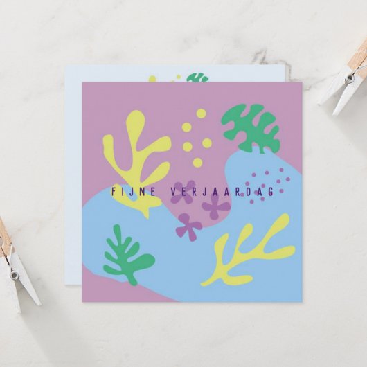 bloem abstract kaart (Voorkant / Achterkant in situ)