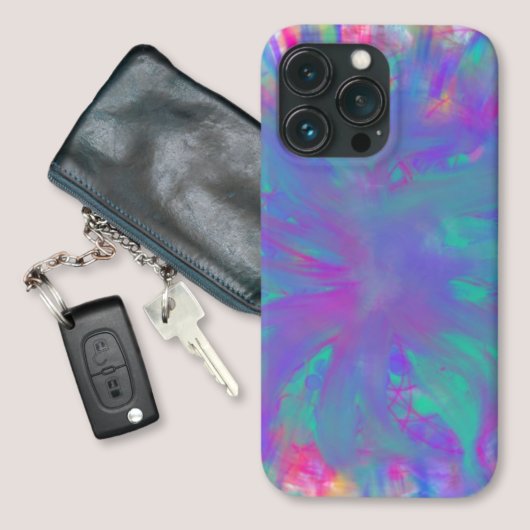 Bloem Abstract Kunstblauw roze paars Floral Artsy Case-Mate iPhone Case