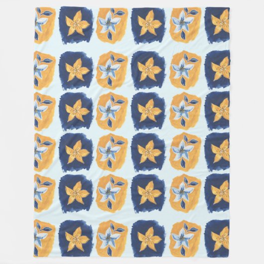 Bloem abstract patroon fleece deken (Voorkant)