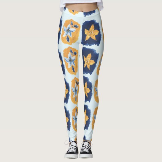 Bloem abstract patroon leggings (Voorkant)
