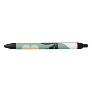 Bloem abstract patroon zwarte inkt pen