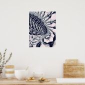 bloem abstract poster (Keuken)