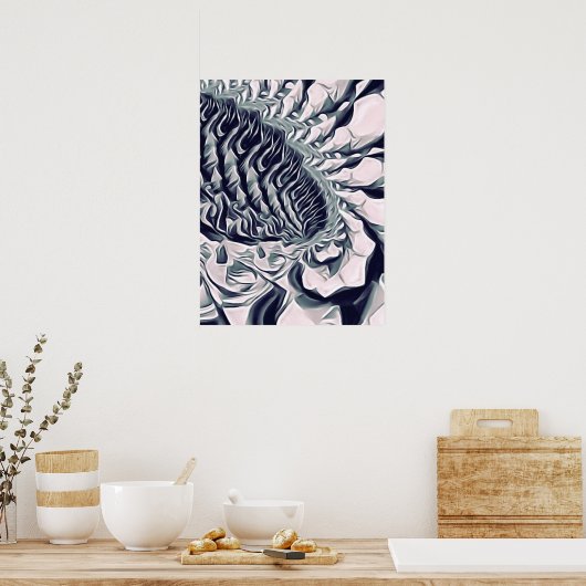 bloem abstract poster (Keuken)