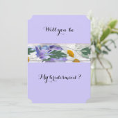 Bloem Abstracte Zal je mijn bruidsmeisje zijn kaar Save The Date (Staand voorkant)