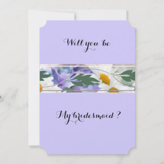 Bloem Abstracte Zal je mijn bruidsmeisje zijn kaar Save The Date