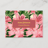 Bloem Achtergrond Patroon Gepersonaliseerde Naam Visitekaartje (Voorkant)