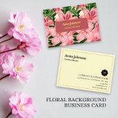 Bloem Achtergrond Patroon Gepersonaliseerde Naam Visitekaartje