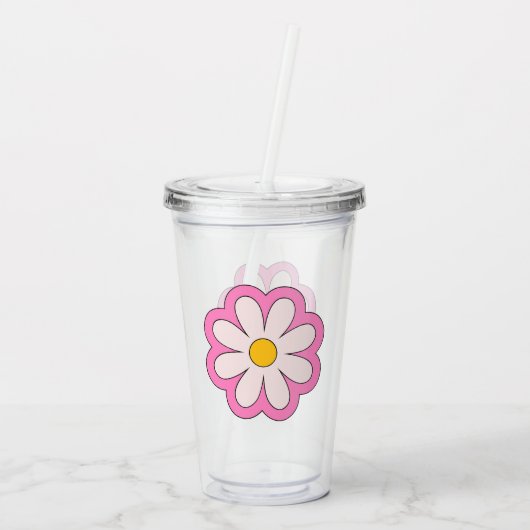Bloem Acryl Drinkbeker (Achterkant)