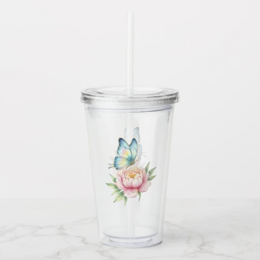 Bloem Acryl Drinkbeker (Voorkant)