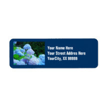 Bloem Adres Labelstickers Blauwe Hortensia's