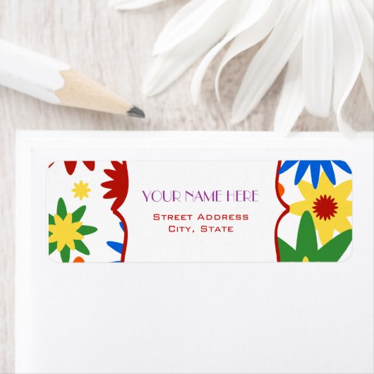Bloem Adreslabel - Heldere kleuren Etiket (Insitu)