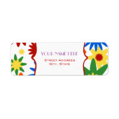 Bloem Adreslabel - Heldere kleuren Etiket (Voorkant)