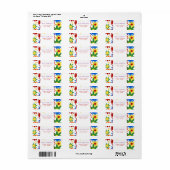 Bloem Adreslabel - Heldere kleuren Etiket (Full Sheet)