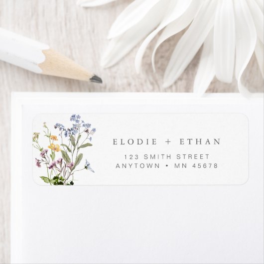 Bloem Adreslabel Wilde Bloem Boho Whimsical Etiket (Insitu)