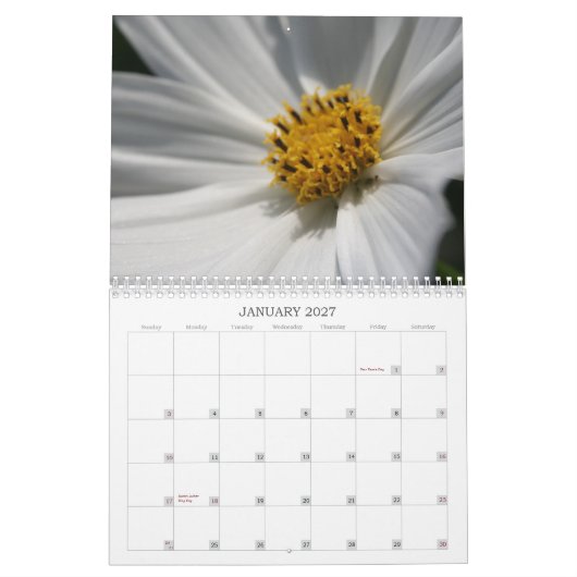 Bloem Afbeeldingen Kalender (Jan 2027)