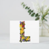Bloem alfabette letters briefkaart (Staand voorkant)