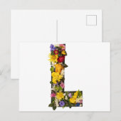 Bloem alfabette letters briefkaart (Voorkant / Achterkant)