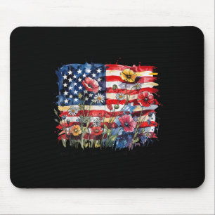 Bloem Amerikaanse Vlag Land Van De Vrijen 4de Juli Muismat