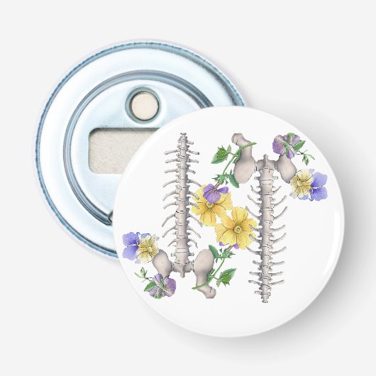 Bloem Anatomie - Wervels, Heupbot Button Flesopener (Voorkant)