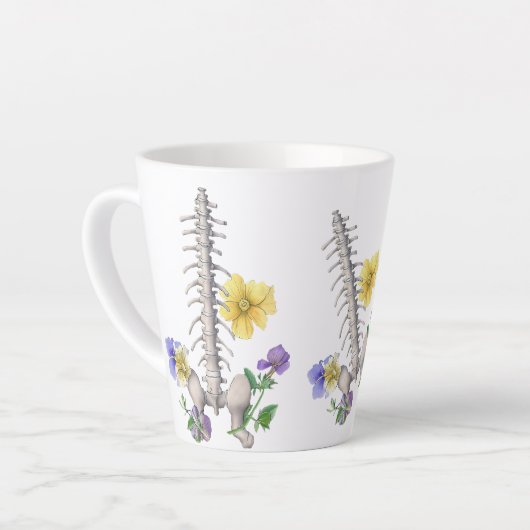 Bloem Anatomie - Wervels, Heupbot Latte Mok (Linkerhoek)