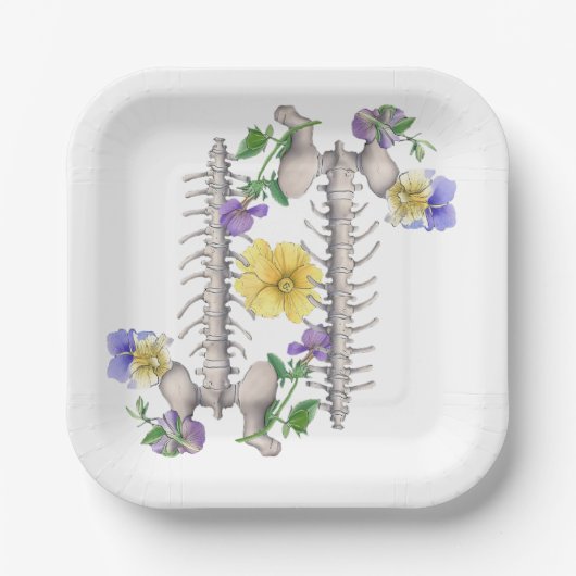 Bloem Anatomie - Wervels, Heupbot Papieren Bordje (Voorkant)