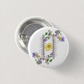 Bloem Anatomie - Wervels, Heupbot Ronde Button 3,2 Cm (Voorkant /achterkant)